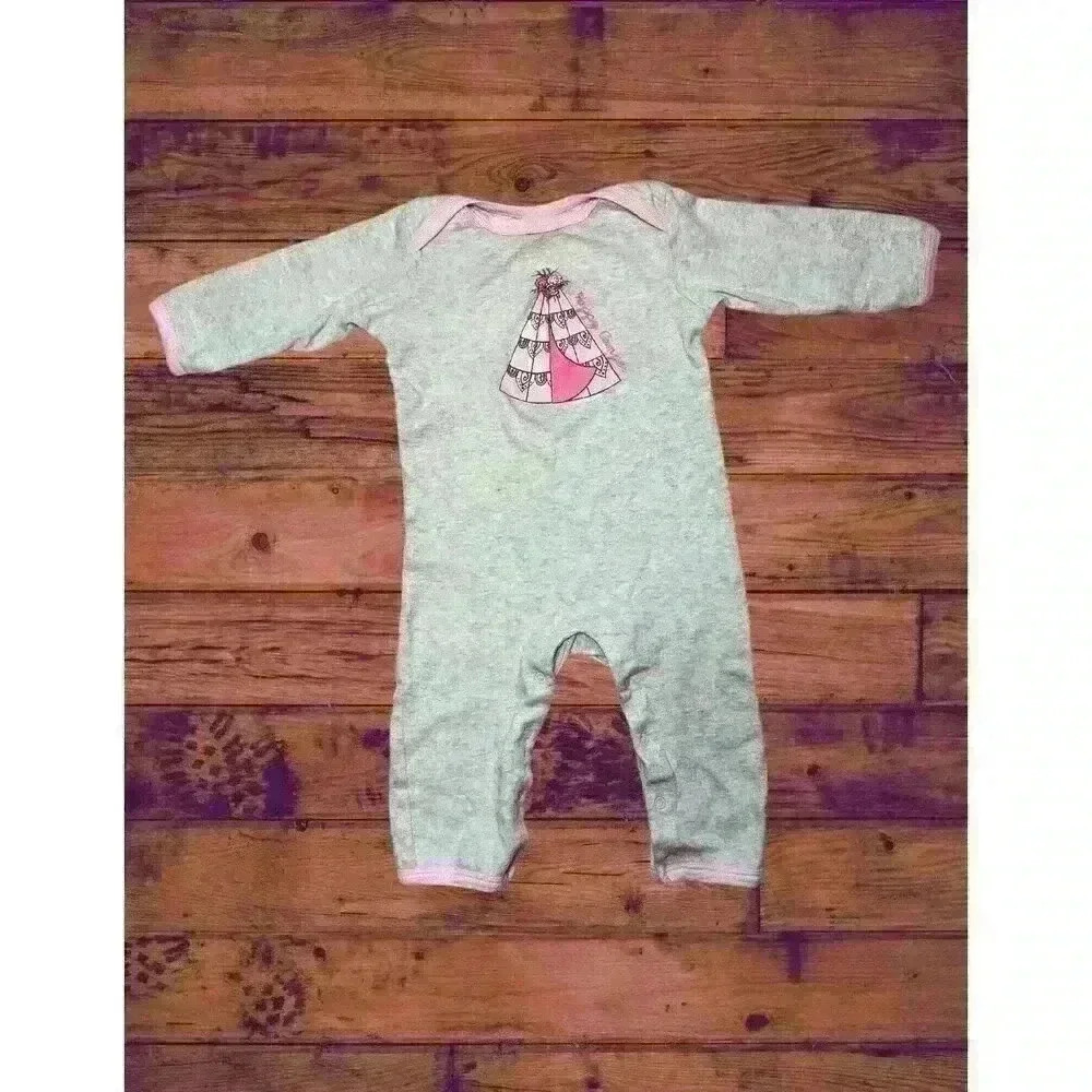 Baby Girl Yoga Sprout Coveralls Size 18months  100% Cotton “Happy Camper”​